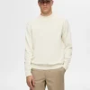 SELECTED LÅNGA ÄRMAR STICKAD TRÖJA Beige Clearance