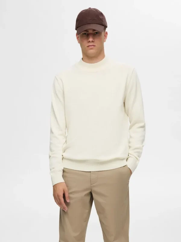 SELECTED LÅNGA ÄRMAR STICKAD TRÖJA Beige Clearance