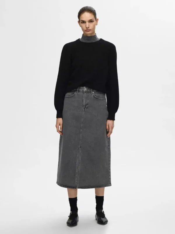 SELECTED LÅNGA ÄRMAR STICKAD TRÖJA Black Hot