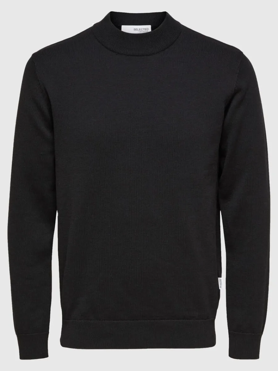 lnga_rmar_stickad_trja_4-11.webp SELECTED LÅNGA ÄRMAR STICKAD TRÖJA Black Outlet