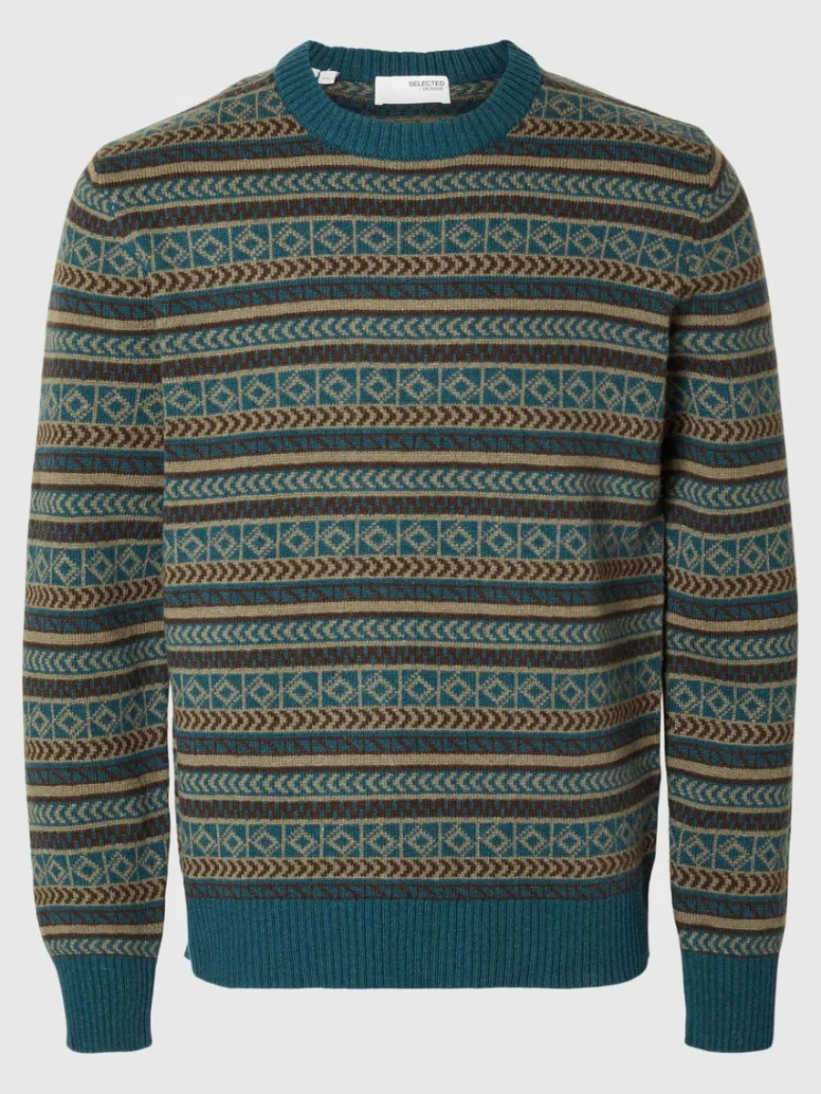 lnga_rmar_stickad_trja_4-12.webp SELECTED LÅNGA ÄRMAR STICKAD TRÖJA Blue Flash Sale