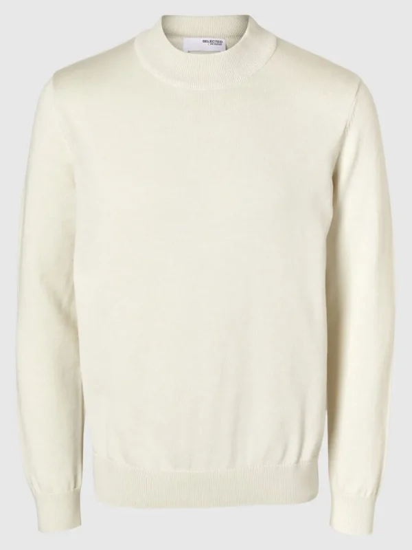SELECTED LÅNGA ÄRMAR STICKAD TRÖJA Beige Clearance