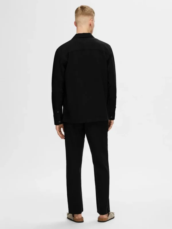 SELECTED LÅNGA ÄRMAR ÖVERSKJORTA Black Clearance