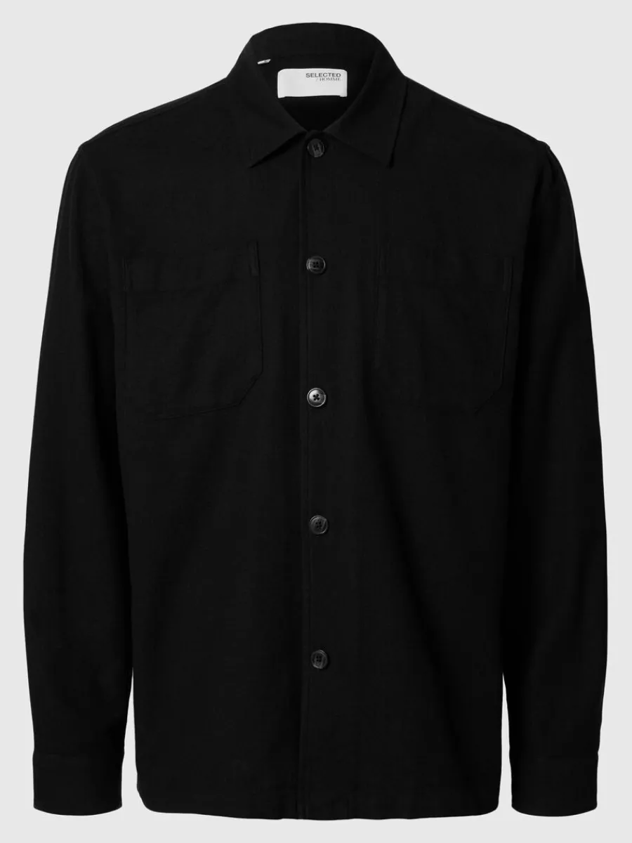 lnga_rmar_verskjorta_4.webp SELECTED LÅNGA ÄRMAR ÖVERSKJORTA Black Clearance