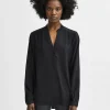 SELECTED LÅNGÄRMAD BLUS Black Clearance