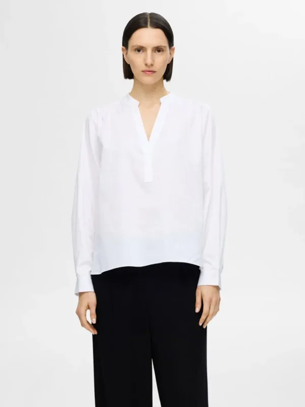 SELECTED LÅNGÄRMAD BLUS White Sale