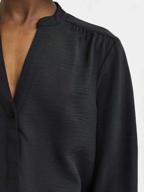 SELECTED LÅNGÄRMAD BLUS Black Clearance