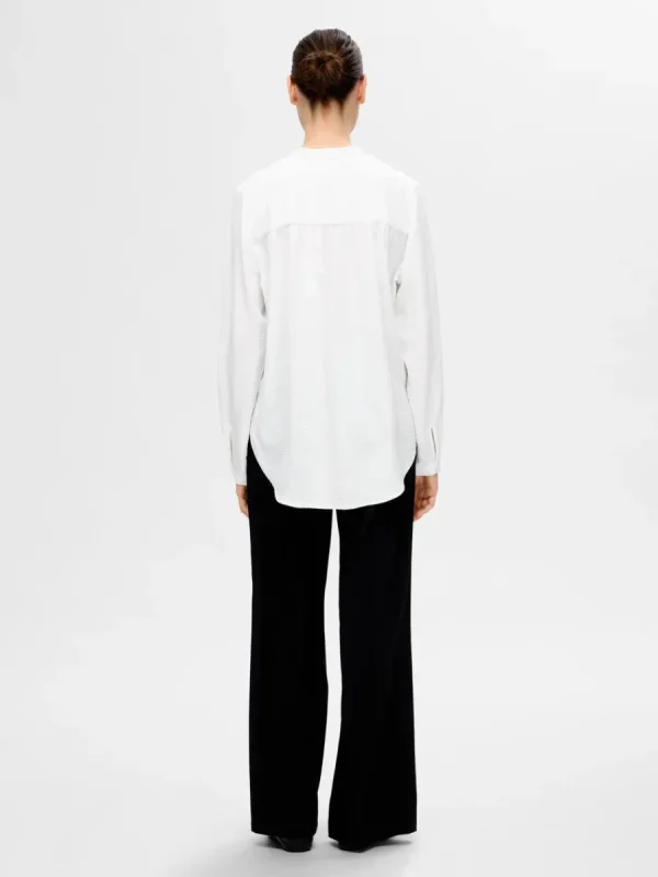 SELECTED LÅNGÄRMAD BLUS White Cheap