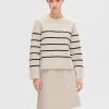 SELECTED LÅNGÄRMAD BOMULL STICKAD TRÖJA Beige Best