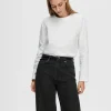SELECTED LÅNGÄRMAD BOXY T-SHIRT White Fashion