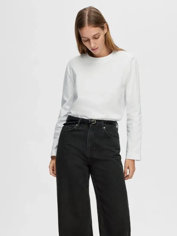 SELECTED LÅNGÄRMAD BOXY T-SHIRT White Fashion