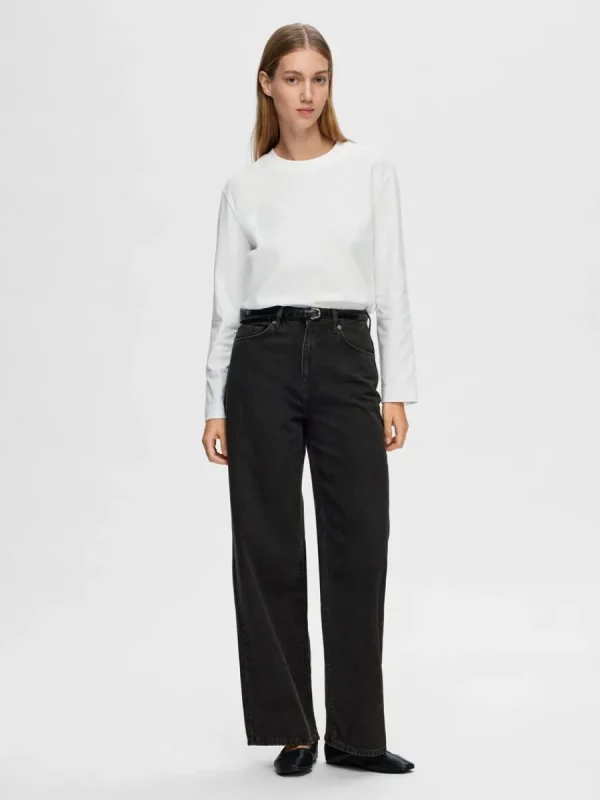 SELECTED LÅNGÄRMAD BOXY T-SHIRT White Fashion