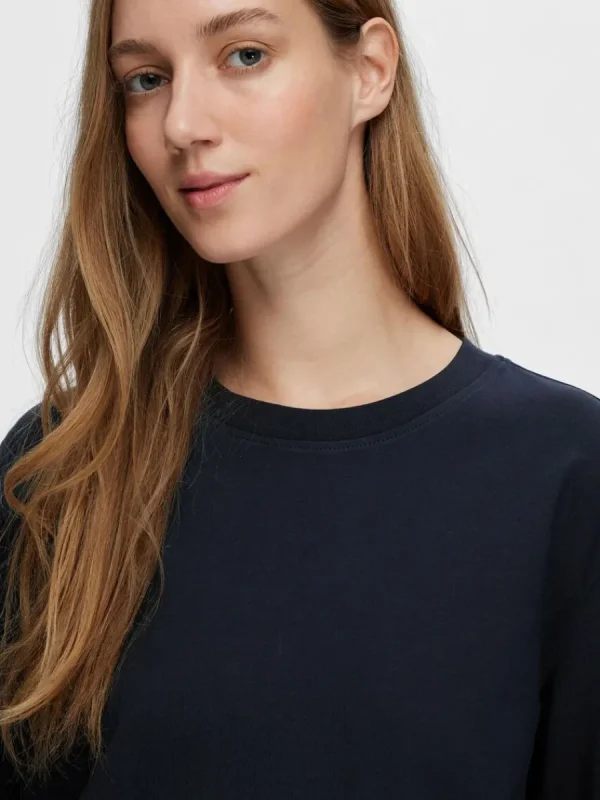 SELECTED LÅNGÄRMAD BOXY T-SHIRT Blue New