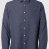SELECTED LÅNGÄRMAD FLANELLSKJORTA Blue Store