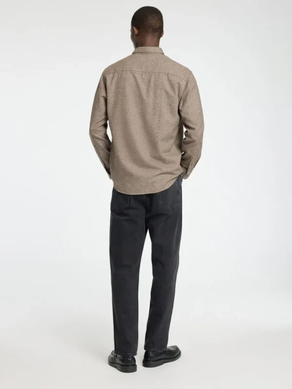 SELECTED LÅNGÄRMAD FLANELLSKJORTA Brown Fashion