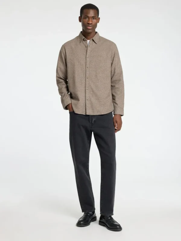 SELECTED LÅNGÄRMAD FLANELLSKJORTA Brown Fashion