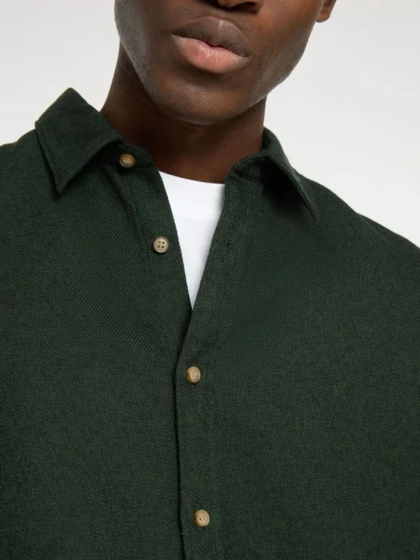 SELECTED LÅNGÄRMAD FLANELLSKJORTA Green Clearance
