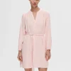 SELECTED LÅNGÄRMAD KORT KLÄNNING Pink Best Sale