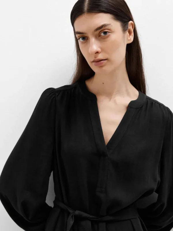 SELECTED LÅNGÄRMAD KORT KLÄNNING Black Outlet