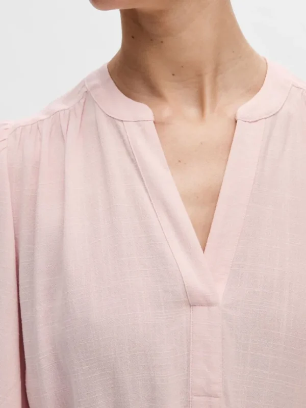 SELECTED LÅNGÄRMAD KORT KLÄNNING Pink Best Sale