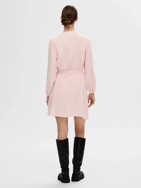 SELECTED LÅNGÄRMAD KORT KLÄNNING Pink Best Sale
