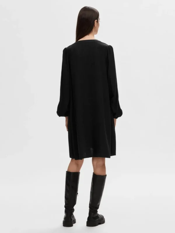 SELECTED LÅNGÄRMAD KORT KLÄNNING Black Outlet