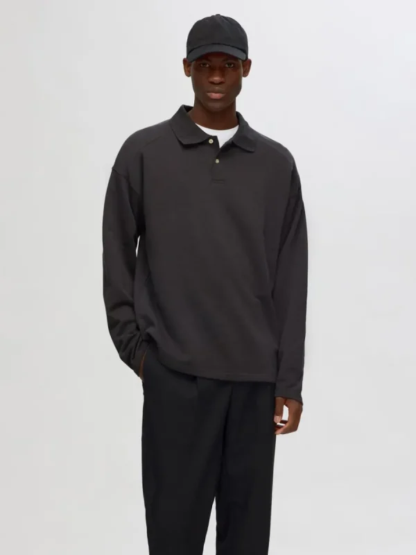 SELECTED LÅNGÄRMAD PIKÉTRÖJA Grey Hot