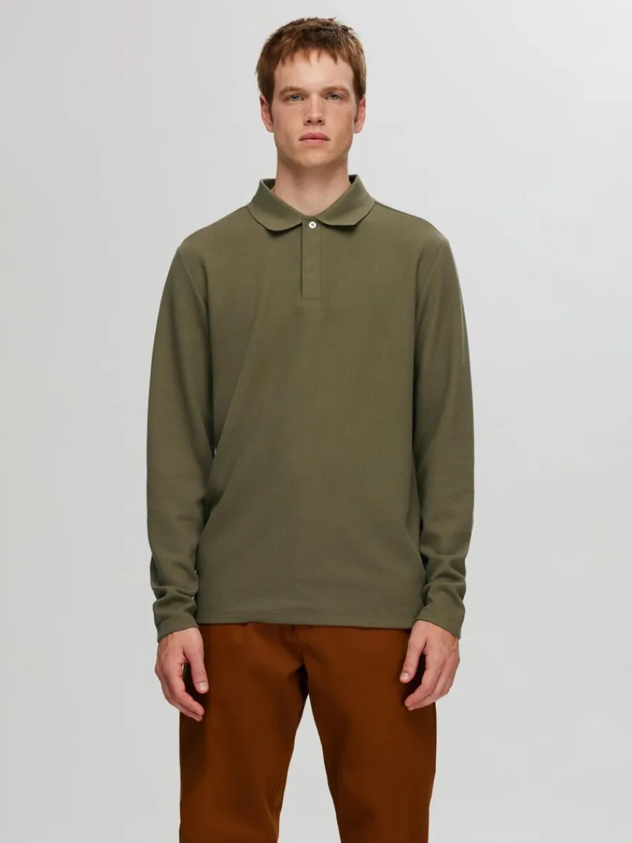 lngrmad_piktrja_0.webp SELECTED LÅNGÄRMAD PIKÉTRÖJA Green Best Sale