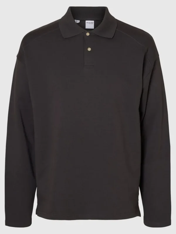 SELECTED LÅNGÄRMAD PIKÉTRÖJA Grey Hot
