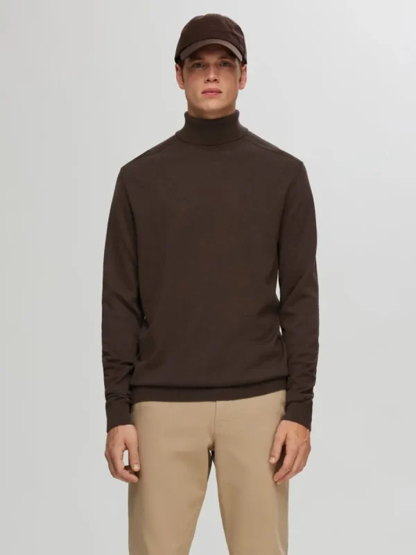 SELECTED LÅNGÄRMAD POLOTRÖJA TRÖJA Brown Discount