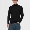 SELECTED LÅNGÄRMAD POLOTRÖJA TRÖJA Black Fashion
