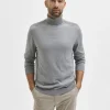 SELECTED LÅNGÄRMAD POLOTRÖJA TRÖJA Grey Flash Sale