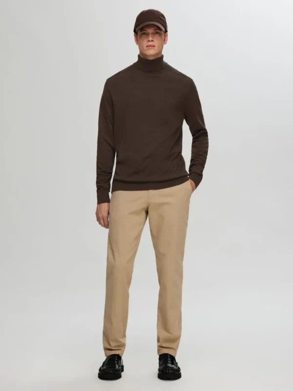 SELECTED LÅNGÄRMAD POLOTRÖJA TRÖJA Brown Discount