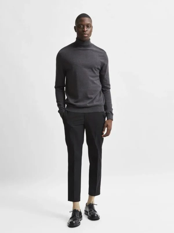 SELECTED LÅNGÄRMAD POLOTRÖJA TRÖJA Grey Best Sale