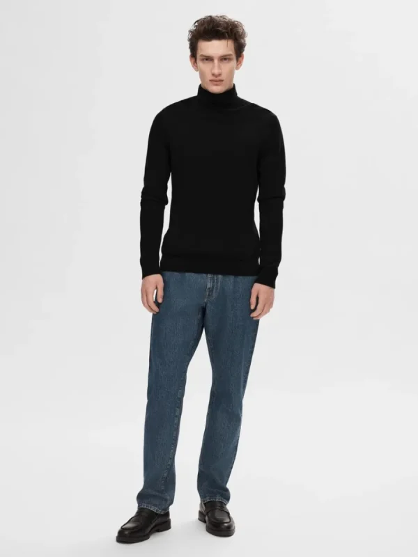 SELECTED LÅNGÄRMAD POLOTRÖJA TRÖJA Black Fashion