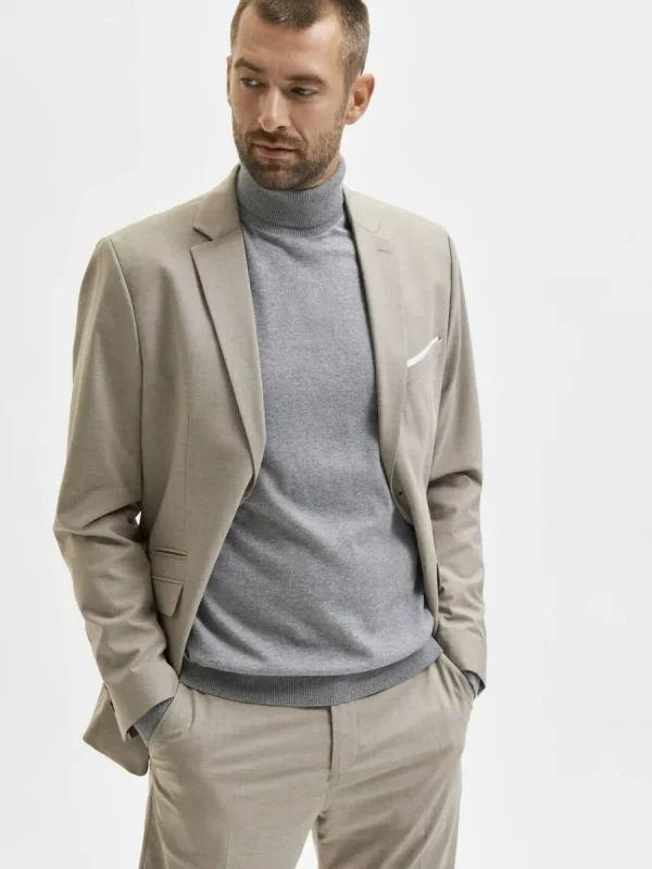 SELECTED LÅNGÄRMAD POLOTRÖJA TRÖJA Grey Flash Sale
