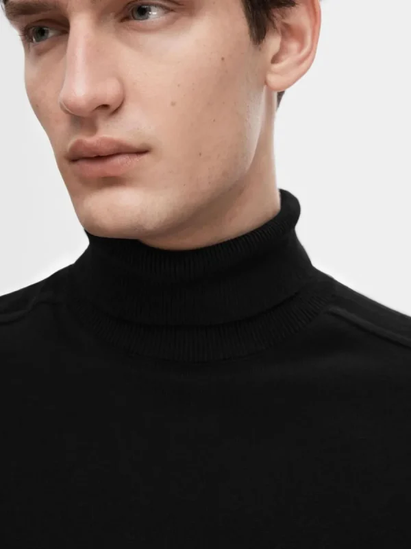 SELECTED LÅNGÄRMAD POLOTRÖJA TRÖJA Black Fashion