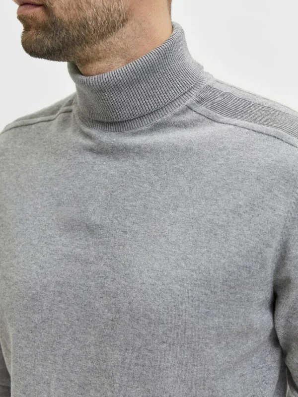 SELECTED LÅNGÄRMAD POLOTRÖJA TRÖJA Grey Flash Sale