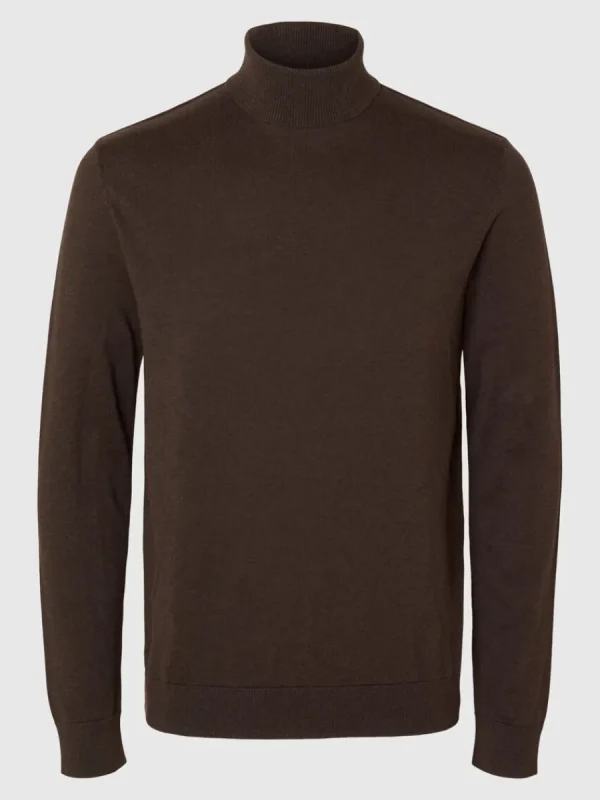 SELECTED LÅNGÄRMAD POLOTRÖJA TRÖJA Brown Discount