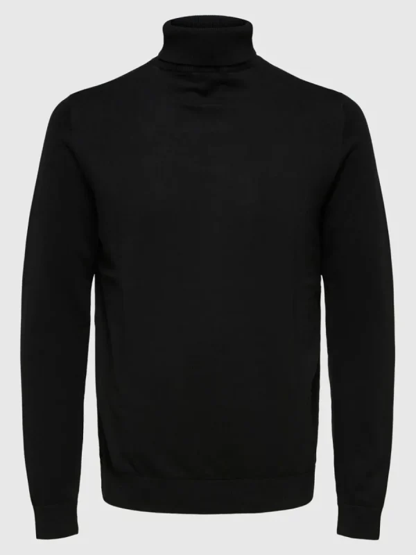 SELECTED LÅNGÄRMAD POLOTRÖJA TRÖJA Black Fashion