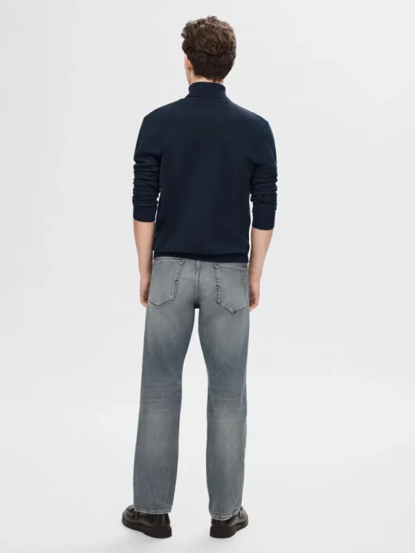 SELECTED LÅNGÄRMAD POLOTRÖJA TRÖJA Blue Cheap