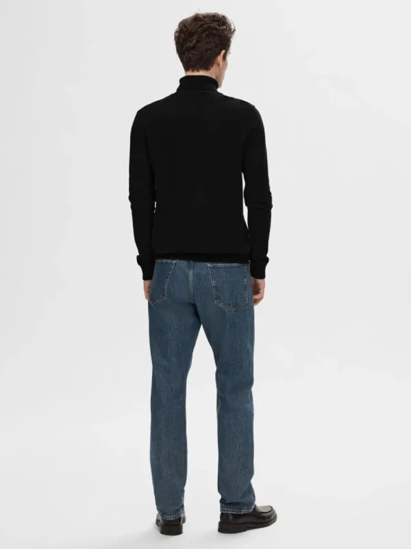 SELECTED LÅNGÄRMAD POLOTRÖJA TRÖJA Black Fashion