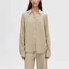 SELECTED LÅNGÄRMAD SKJORTA Beige Best Sale