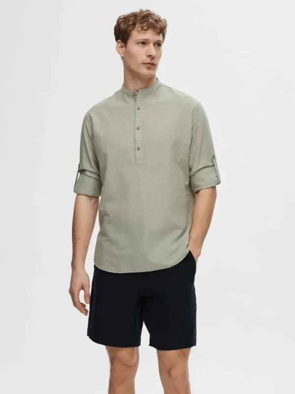SELECTED LÅNGÄRMAD SKJORTA Green Cheap