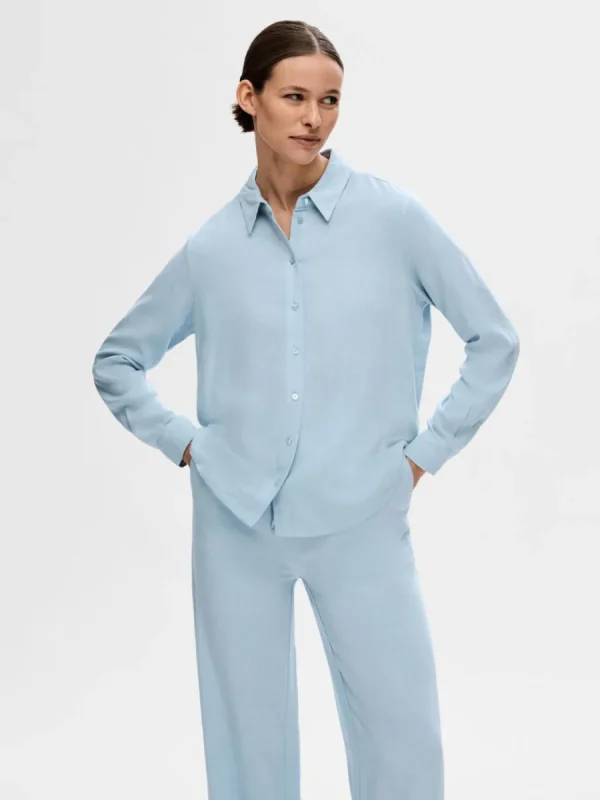 SELECTED LÅNGÄRMAD SKJORTA Blue Hot