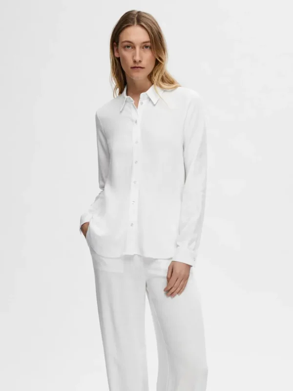 SELECTED LÅNGÄRMAD SKJORTA White Flash Sale