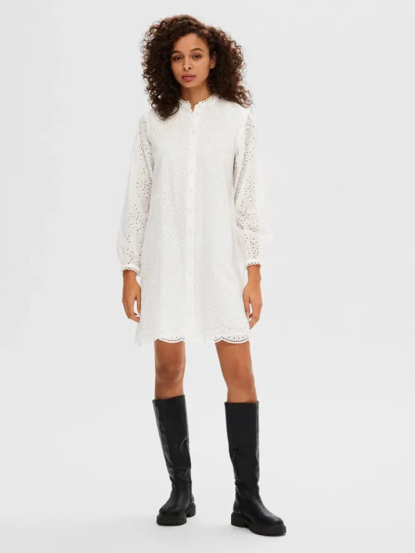 SELECTED LÅNGÄRMAD SKJORTKLÄNNING White Best Sale