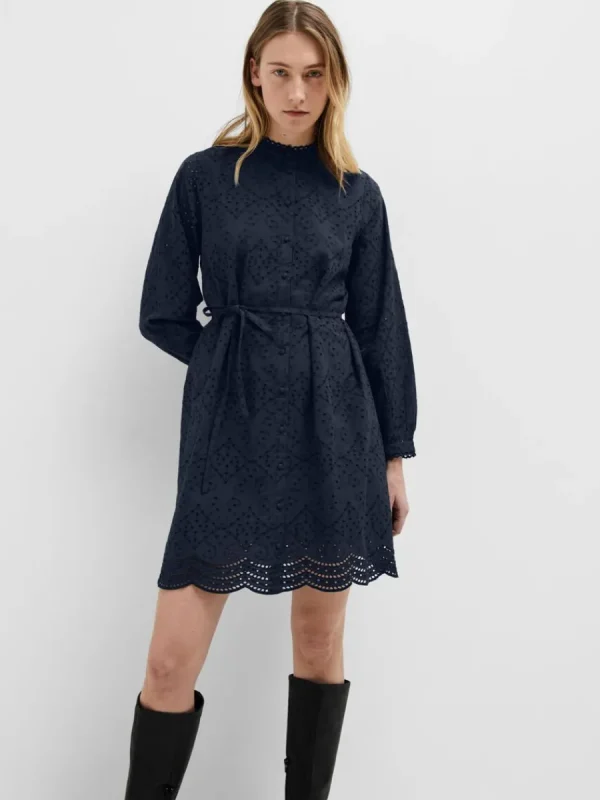 SELECTED LÅNGÄRMAD SKJORTKLÄNNING Blue Best