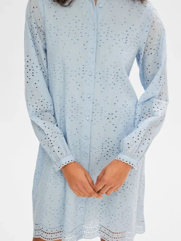 SELECTED LÅNGÄRMAD SKJORTKLÄNNING Blue Store