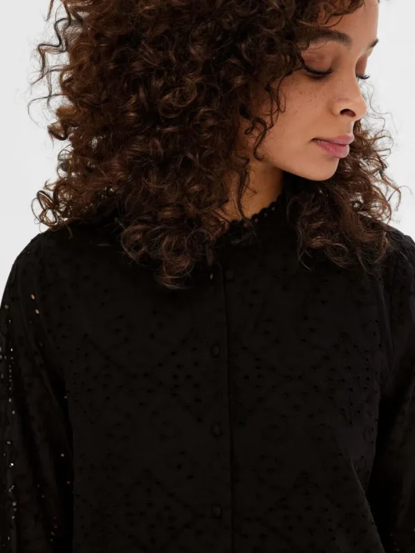 SELECTED LÅNGÄRMAD SKJORTKLÄNNING Black Shop